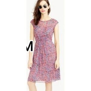 J.Crew Sleeveless Silk Chiffon Dress in sweet meadow